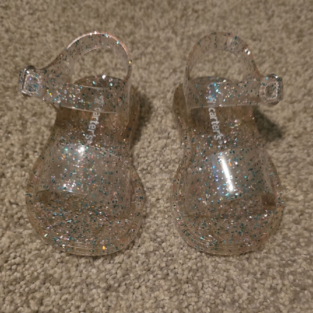 Carter's Silver Glitter Sandals Sparkle